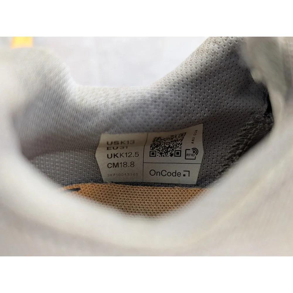 On Running Cloudplay Kids Gray Orange Athletic Sneakers Shoes US K13 3KF10043349